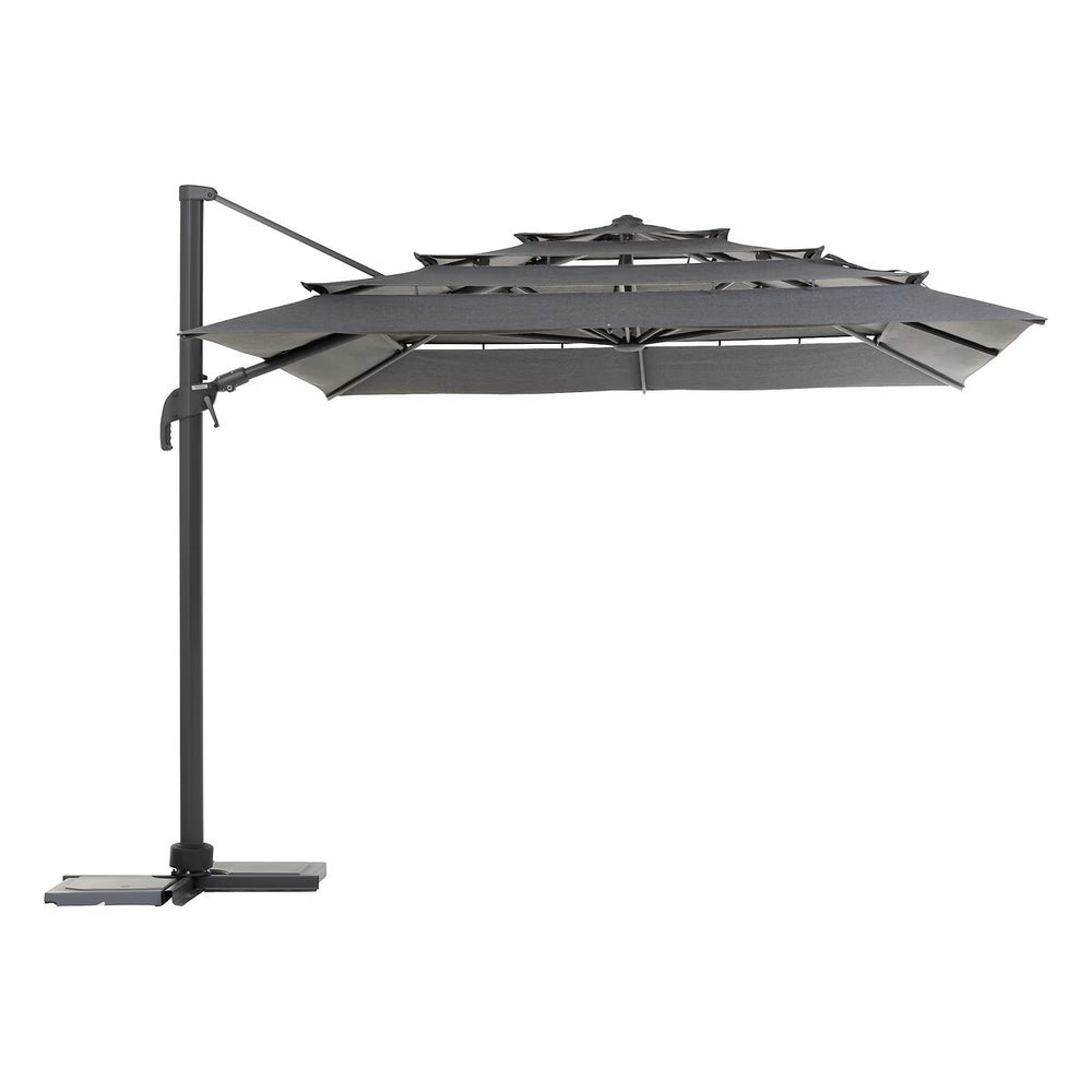 Parasol déporté rectangulaire multi-toile MELHIA Anthracite – Parasols – HygiRéa