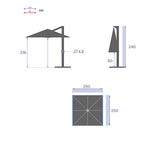 PARASOL DECENTRE MANOA 2.5X2.5 BLE