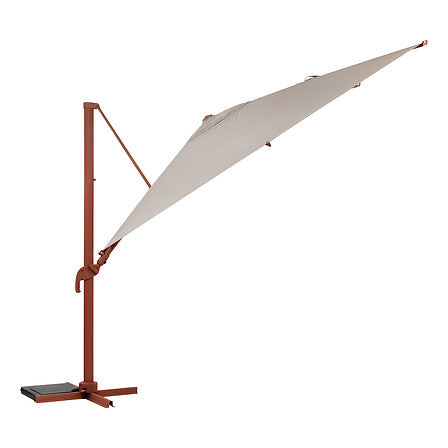 PARASOL DECENTRE MELHIA 4 X 3 M OFELINE INCLINABLE ACAJOU LIN