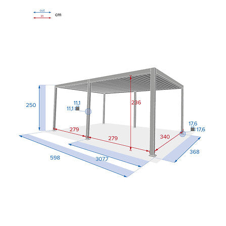 PERGOLA EVORA 6 x 3,6 M ALUMINIUM BLANC