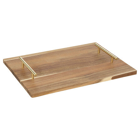 PLATEAU MINA GOLD 30 X 40 CM ACACIA