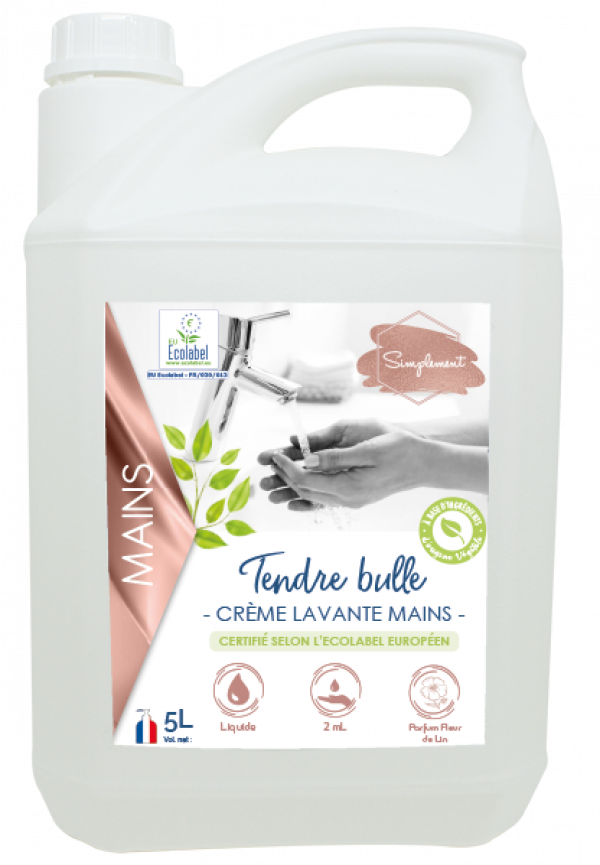 TENDRE BULLE PARFUM FLEUR DE LIN - ECOLABEL – CREME LAVANTE – HygiRéa