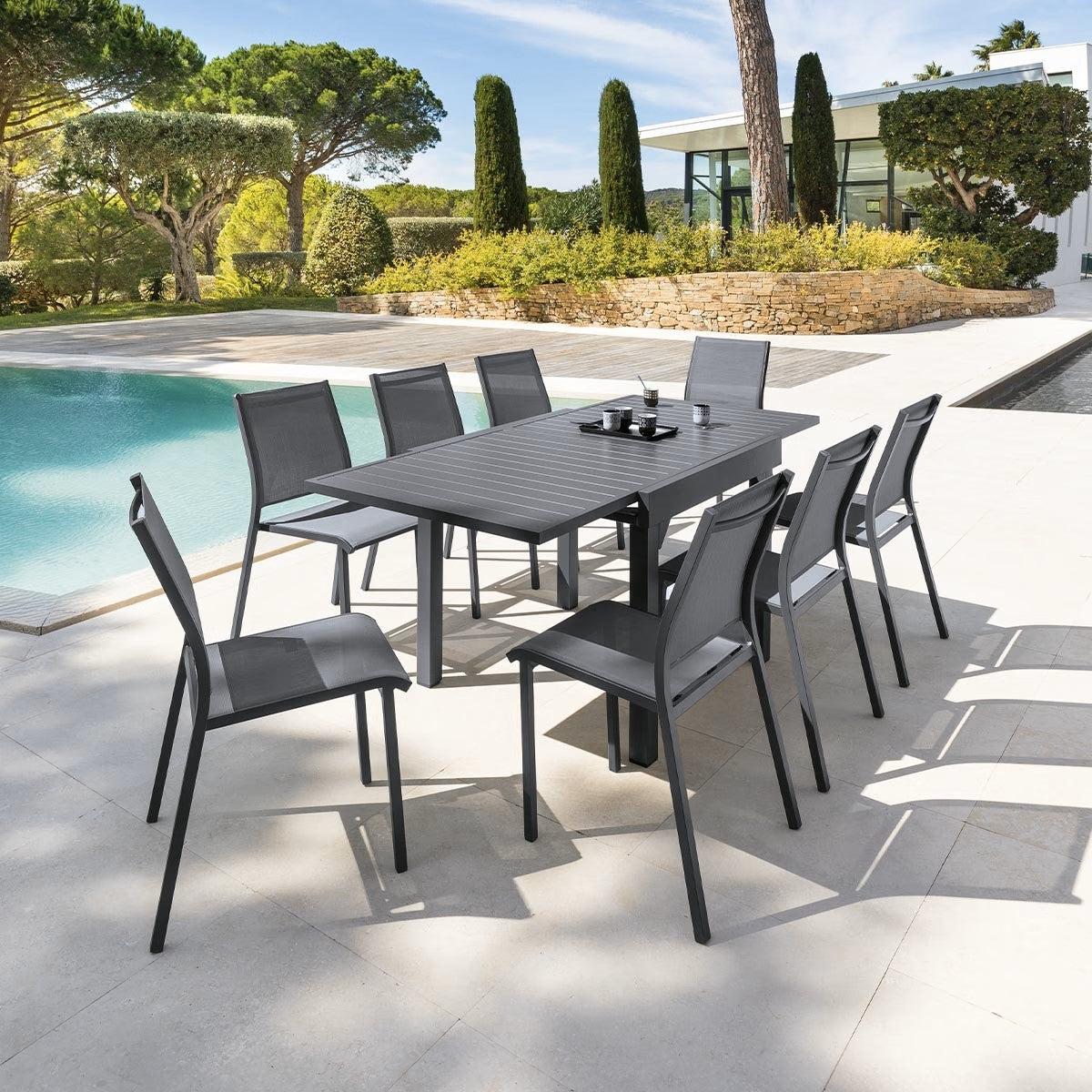 Table Piazza Extensible Plateau Aluminium – Tables Extensibles – HygiRéa