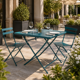 TABLE RECTANGULAIRE PLIANTE GREENSBORO 4 PLACES BLEU CANARD