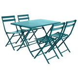 TABLE RECTANGULAIRE PLIANTE GREENSBORO 4 PLACES BLEU CANARD