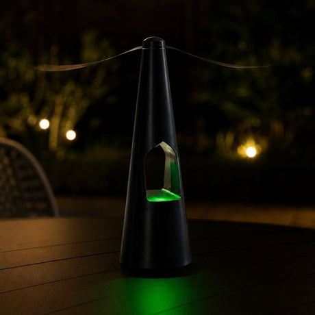 Ventilateur noir anti insectes de table 2en1 avec lumière LED