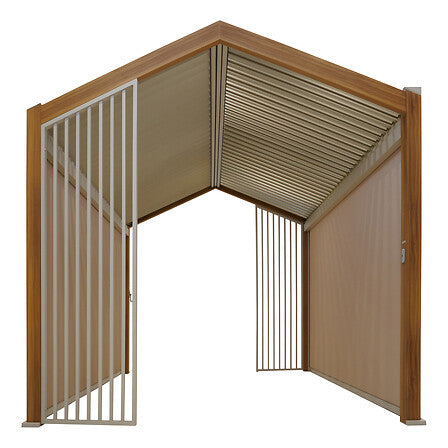 Pergola Ecozia 4 x 3 m aluminium effet bois par traitement thermique