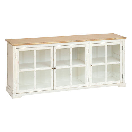 Buffet 3 portes Olbia bois et verre – Console – HygiRéa