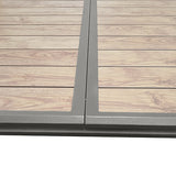 Table extensible Axiome 10 places aluminium imprimé effet bois honey praline