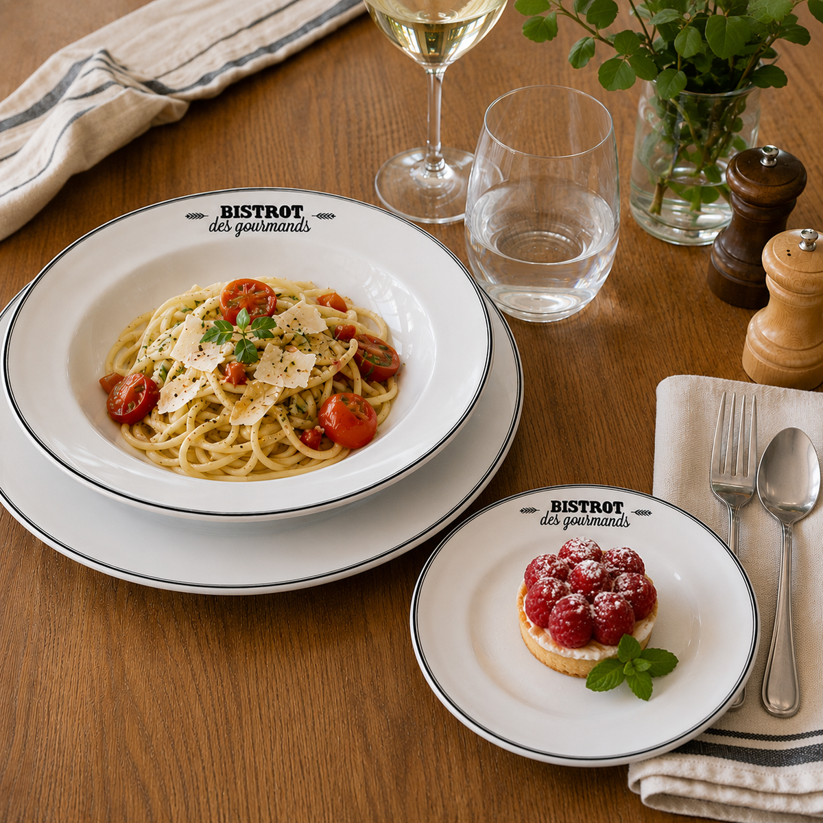 GAMME BISTROT - ASSIETTES EN PORCELAINE