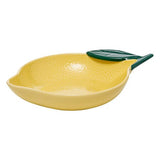 Plat de présentation forme citron 31 x 21,5 x 6,7 cm céramique jaune