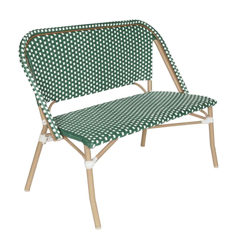 BANC EN ALUMINIUM ET ROTIN SYNTHÉTIQUE - BELEVILLE