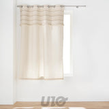 RIDEAU A OEILLETS 140 x 180 CM COTON UNI+TOP TISSE+FRANGES ATLAS NATUREL