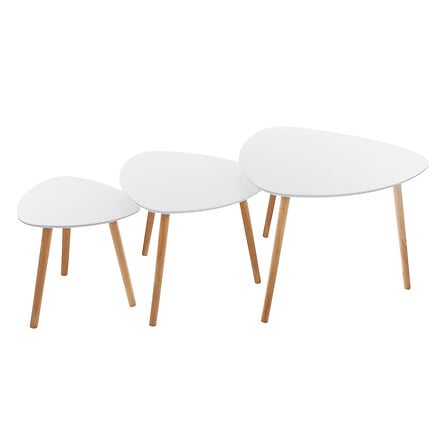 Lot de 3 tables café gigognes Miléo blanc