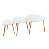 Lot de 3 tables café gigognes Miléo blanc