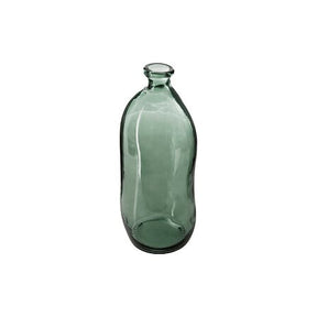 Vase bouteille Uly haut 35 cm verre recyclé kaki – Vase – HygiRéa