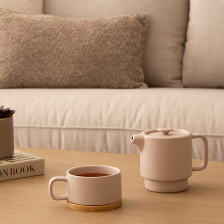 Théière solitaire Nature céramique rose