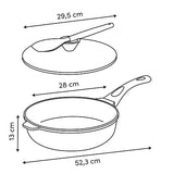 Sauteuse avec panier et ustensile 28 cm fonte d'aluminium gris