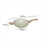 Wok aluminium forgé diam 28 cm vert