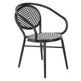 CHAISE EN ALUMINIUM ET ROTIN SYNTHÉTIQUE AVEC ACCOUDOIRS - VILLIER