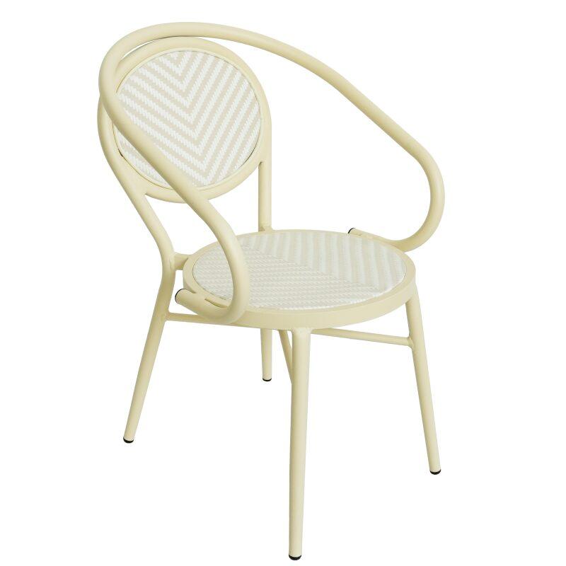 CHAISE EN ALUMINIUM ET ROTIN SYNTHÉTIQUE AVEC ACCOUDOIRS - VILLIER