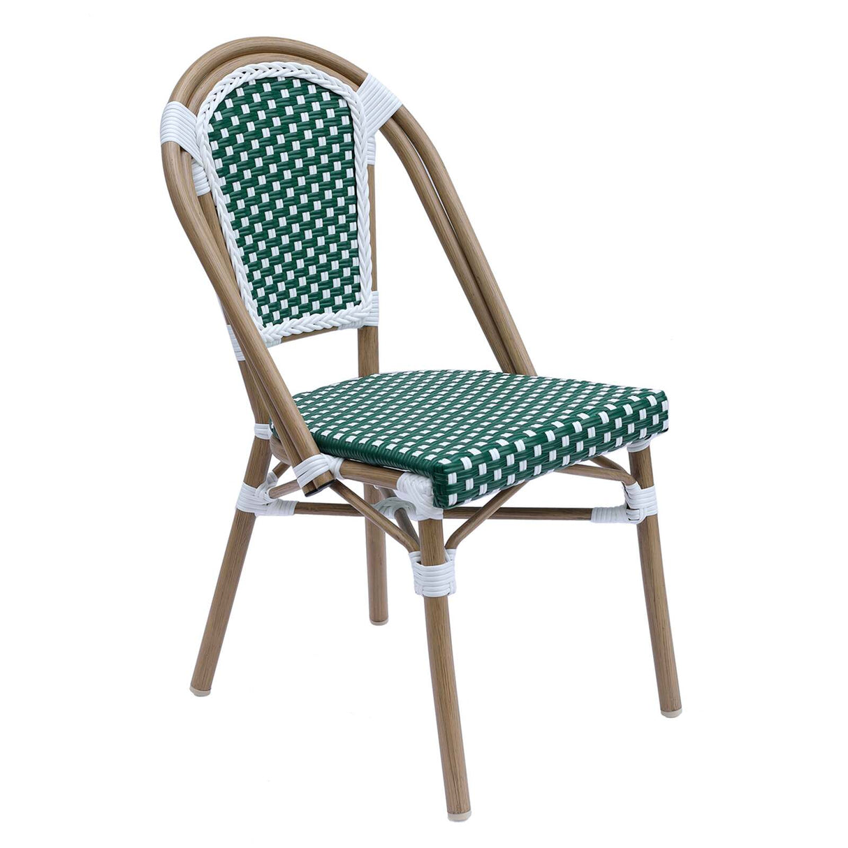 Chaise de jardin style bistrot parisien en aluminium et rotin synthétique – Chaises d'intérieurs et Extérieur – HygiRéa