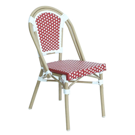 Chaise de jardin style bistrot parisien en aluminium et rotin synthétique – Chaises d'intérieurs et Extérieur – HygiRéa