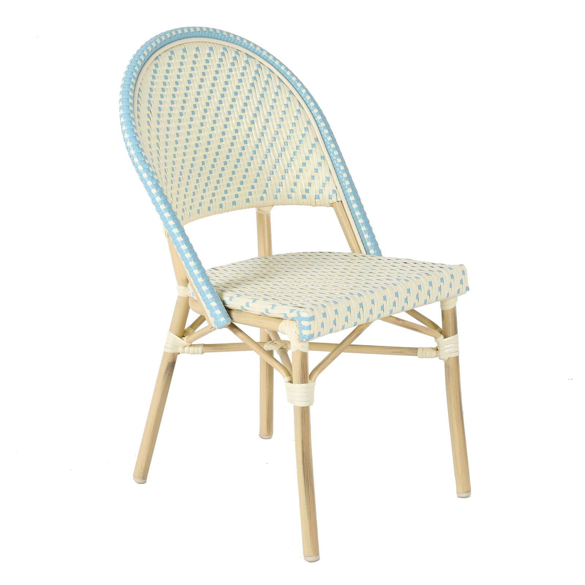 Chaise de jardin style bistrot parisien en aluminium et rotin synthétique – Chaises d'intérieurs et Extérieur – HygiRéa
