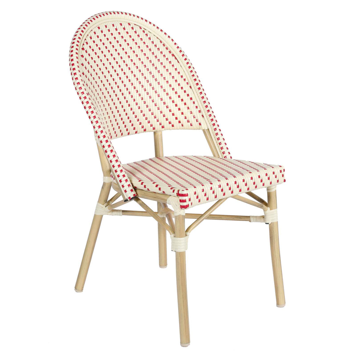 Chaise de jardin style bistrot parisien en aluminium et rotin synthétique – Chaises d'intérieurs et Extérieur – HygiRéa