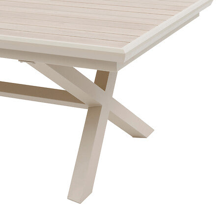 Table extensible Axiome 10 places aluminium imprimé effet bois lin argile