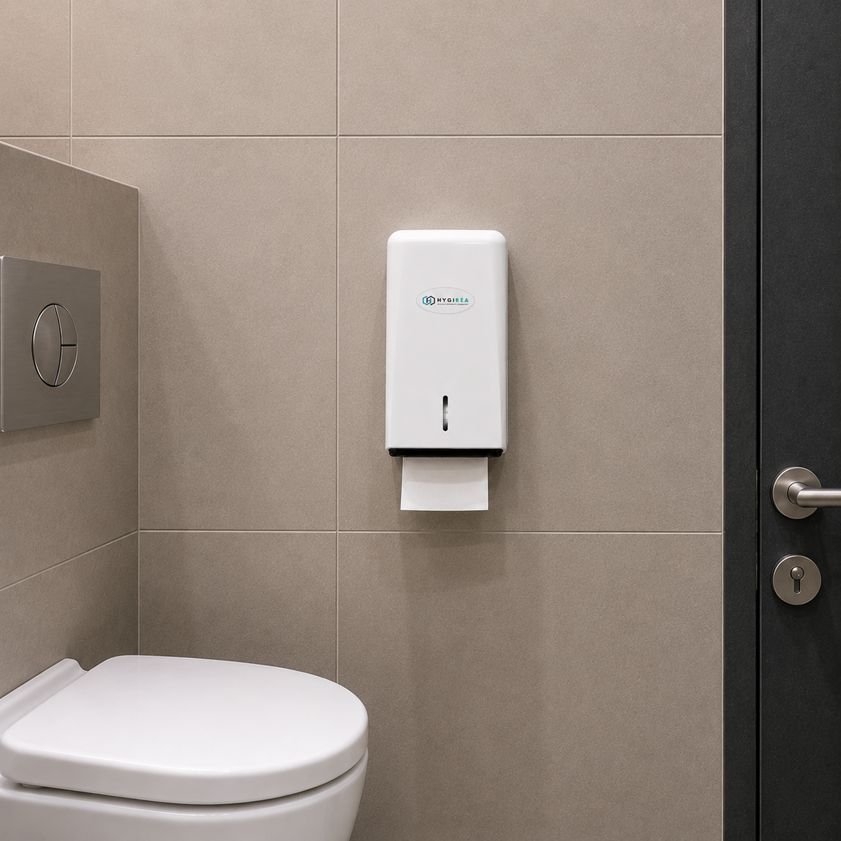 WHITE FOLDED TOILET PAPER DISPENSER