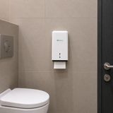 WHITE FOLDED TOILET PAPER DISPENSER