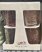 Lot de 4 gobelets bas Ayla 35 cl verre rose