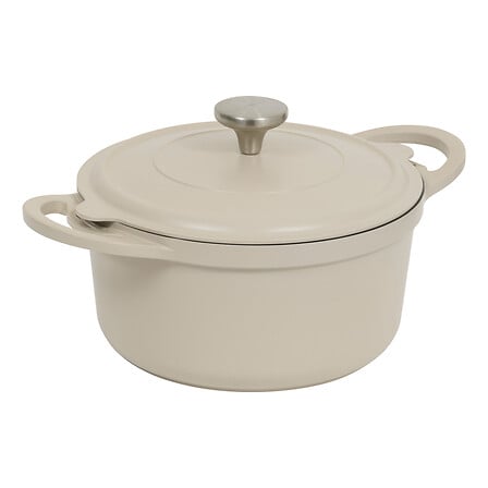 Cocotte avec panier et ustensile 24 cm fonte d'aluminium taupe