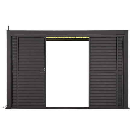Persiennes coulissantes pour pergola Evora côté 3,6 m graphite – – HygiRéa