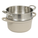 Cocotte avec panier et ustensile 24 cm fonte d'aluminium taupe