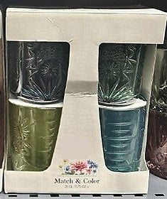 Lot de 4 gobelets bas Ayla 35 cl verre bleu