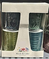 Lot de 4 gobelets bas Ayla 35 cl verre bleu