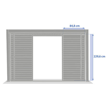 Persiennes coulissantes pour pergola Evora côté 3,6 m graphite – – HygiRéa
