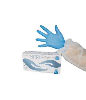 Gant Nitrile bleu non poudré – GANTS NITRILE – HygiRéa