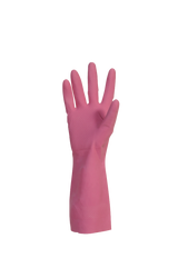 Gant de ménage latex rose flocké coton – Gants Ménage – HygiRéa
