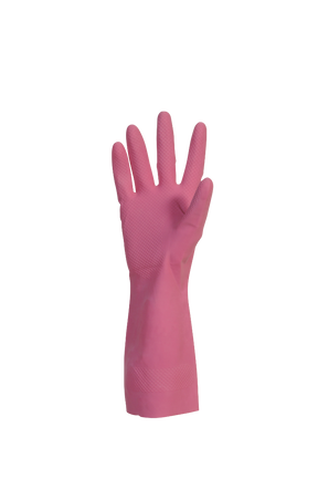 Gant de ménage latex rose flocké coton – Gants Ménage – HygiRéa