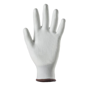 Gant nylon tricoté blanc enduit polyuréthane paume et doigts – Gants Multiusages – HygiRéa