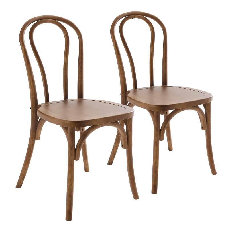 CHAISE EN BOIS D'ORME - ELISA - LOT DE 2