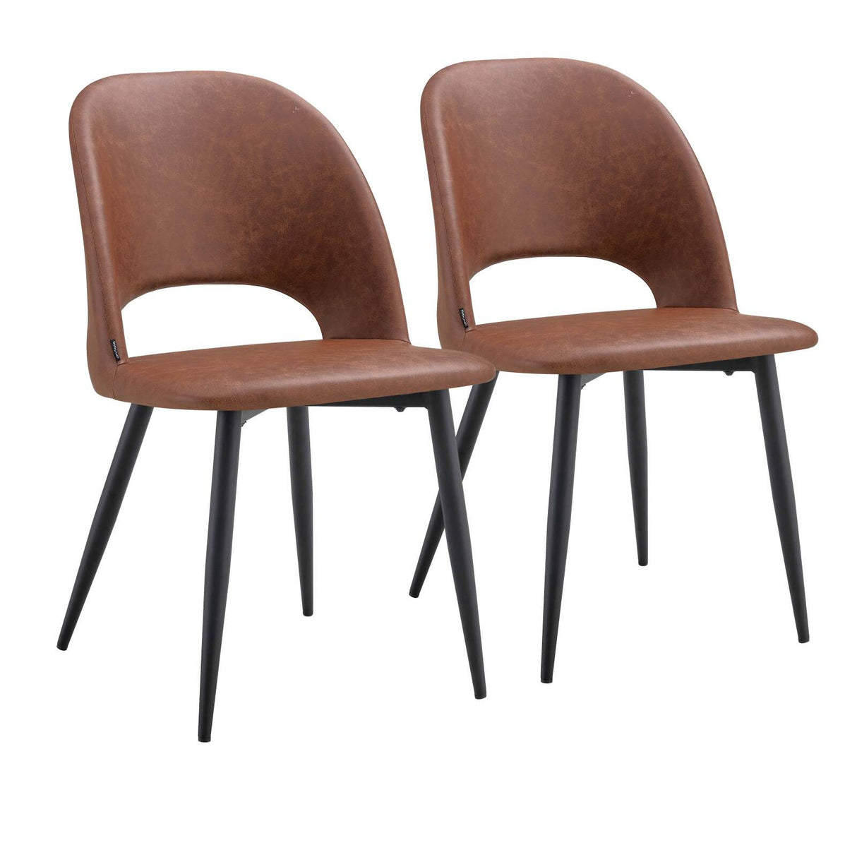 Chaises effet cuir et métal - Lot de 2