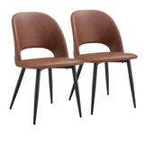 Chaises effet cuir et métal - Lot de 2