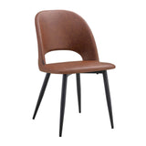 Chaises effet cuir et métal - Lot de 2