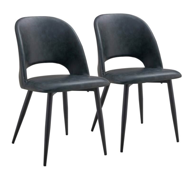 Chaises effet cuir et métal - Lot de 2