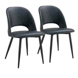 Chaises effet cuir et métal - Lot de 2