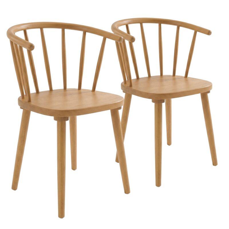 CHAISES EN BOIS D'ORME AJOURÉES - ALBANE - LOT DE 2